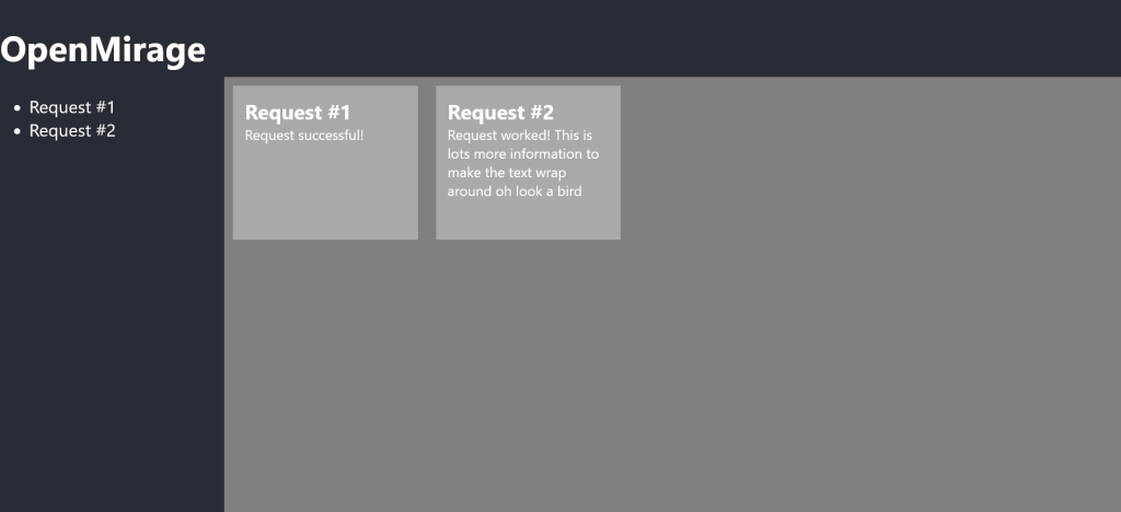 A website displaying details of two demo requests