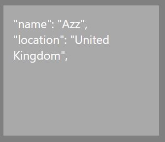 A rough JSON file reading name and location